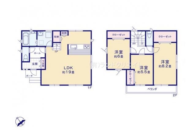 柏市篠籠田 未入居一戸建て_間取り図
