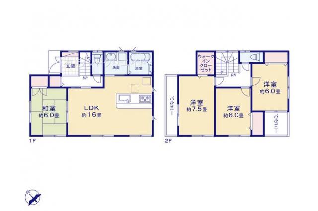 松戸市八ケ崎4丁目 新築全3区画3号棟_間取り図