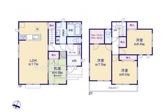 松戸市常盤平6丁目 新築2号棟_間取り図