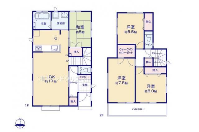 松戸市金ケ作 新築1号棟_間取り図