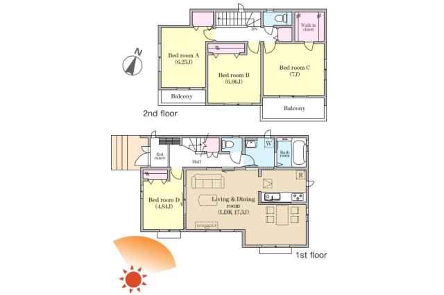 松戸市栗山 新築1号棟_間取り図