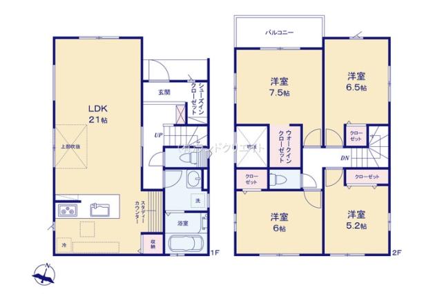 松戸市五香南3丁目 新築一戸建て_間取り図