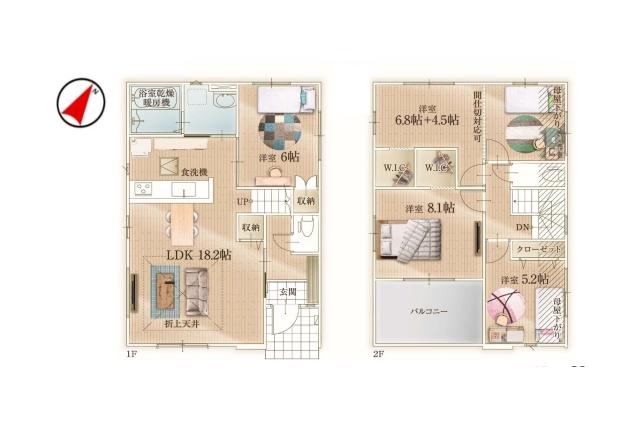 我孫子市青山 新築一戸建て2期1号棟_間取り図