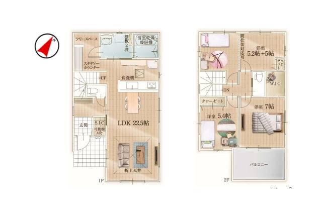我孫子市青山 新築一戸建て2期3号棟_間取り図
