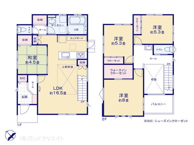 流山市市野谷　新築２号棟_間取り図