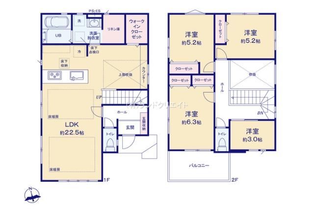 松戸市新松戸南２丁目 新築1期2号棟_間取り図