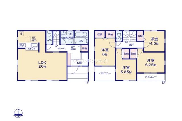 松戸市松飛台 新築2期1号棟_間取り図