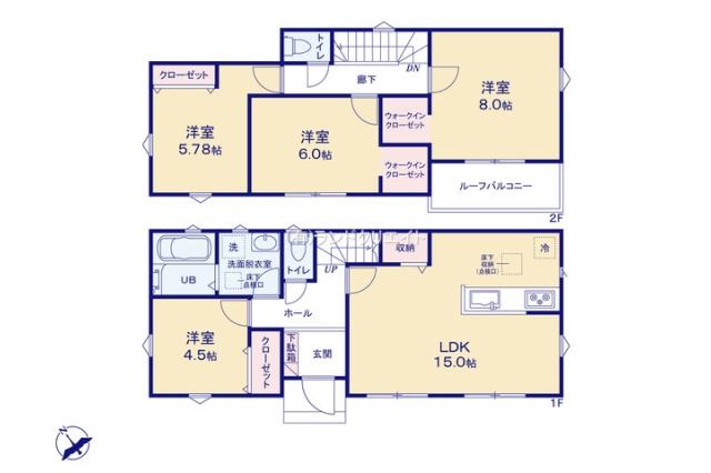 松戸市八ケ崎３丁目 新築23-2期1号棟_間取り図