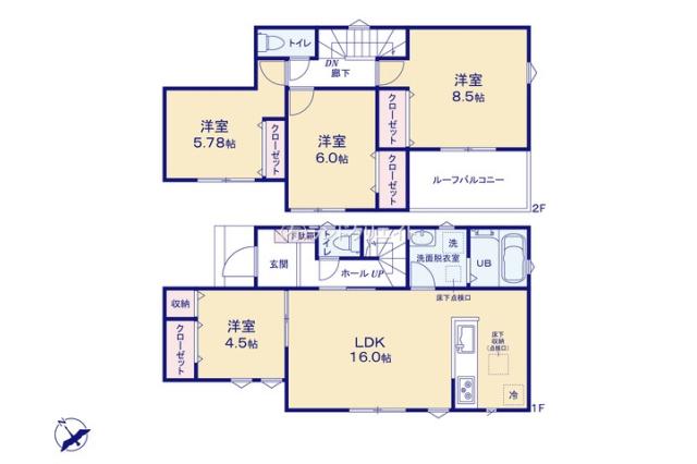松戸市八ケ崎３丁目 新築23-2期2号棟_間取り図