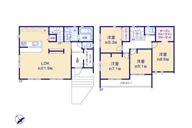 松戸市八ケ崎２丁目 新築一戸建て_間取り図