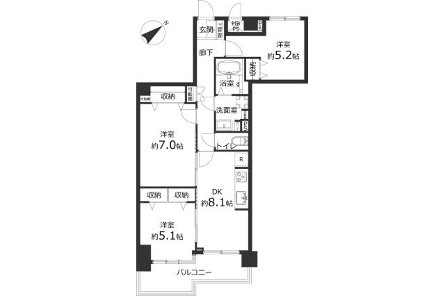 ライオンズマンション平井_間取り図