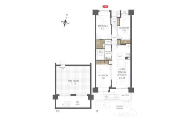 エフローレ新三郷２１６_間取り図